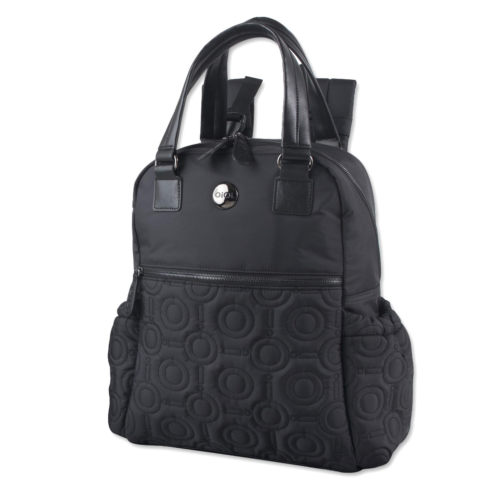 OiOi Quilted Baby Diaper Bag Multi-Pocket Backpack 4 Piece Set